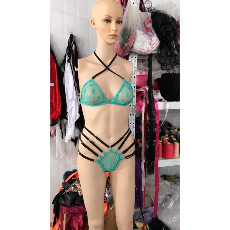 Alyssa's 2PCS Sexy Babydoll G-string Exotic Sets
